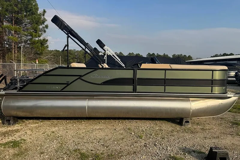 The Image of 2026 Bentley Pontoons Legacy 223 Swingback in a serene outdoor setting. - 1