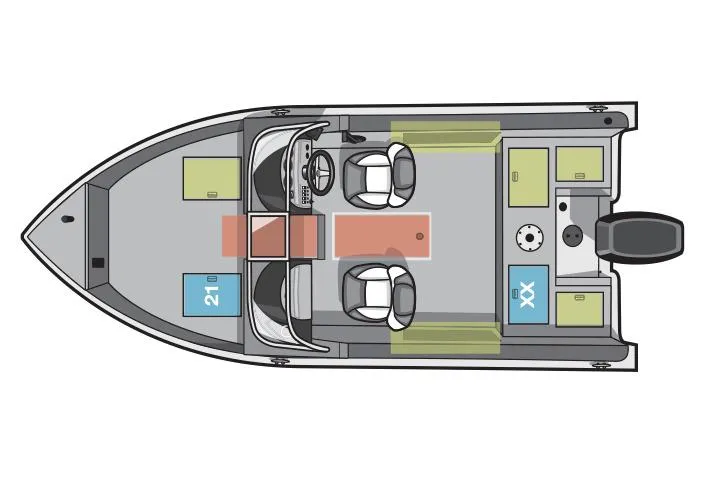 Slide: The Image of Manufacturer Provided Image: Top view layout of 2016 Starcraft Renegade 168 DC boat. - 28