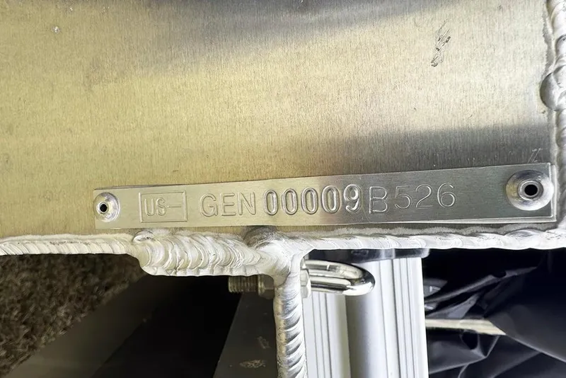 Slide: The Image of Metallic identification plate on SunCatcher Fusion 324SL, 2026 model, with serial number. - 41