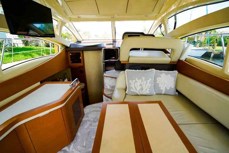 Slide: The Image of Luxurious interior of 2017 Azimut 42 Fly yacht with elegant seating and modern amenities. - 28