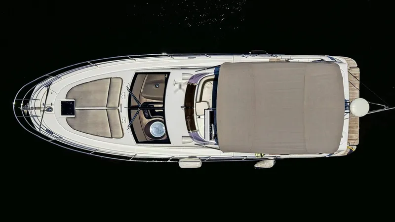 Slide: The Image of Overhead view of 2017 Azimut 42 Fly yacht on dark water. - 5