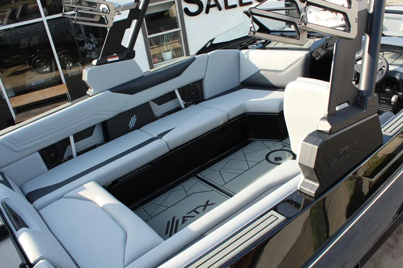 Slide: The Image of 2026 ATX Surf Boats 24 Type-S interior with sleek seating and modern design. - 10