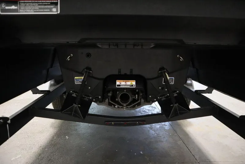 Slide: The Image of 2024 Sea-Doo Switch Cruise 21 underside view, showcasing trailer and mechanical components. - 44