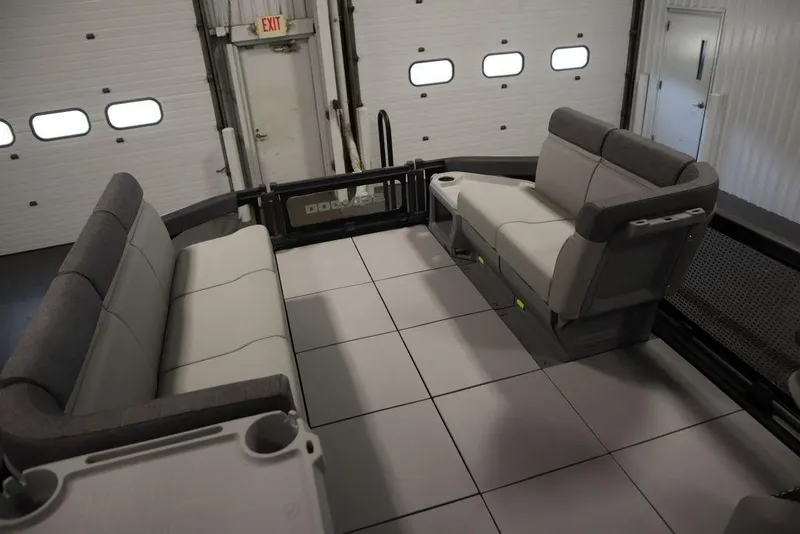 Slide: The Image of 2024 Sea-Doo Switch Cruise 21 interior with spacious seating and modern design. - 7