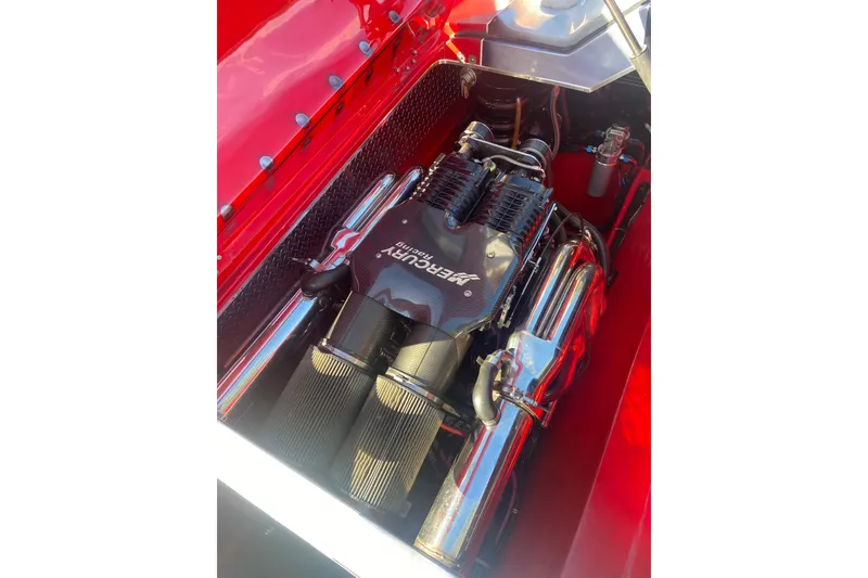 Slide: The Image of Engine of a 2007 Nor-Tech 4700 Super Cat with Mercury Racing components. - 19