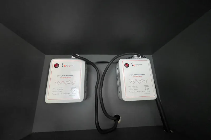 Slide: The Image of Step-up transformers in a 2025 Houseboat ALLHOUSE HB-1250, enhancing electrical efficiency. - 18