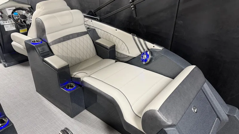 Slide: The Image of Luxurious interior of a 2018 Crest Caribbean boat with comfortable seating. - 30