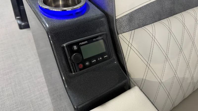 Slide: The Image of Crest Caribbean 2018 boat console with Fusion MS-NRX300 control. - 39