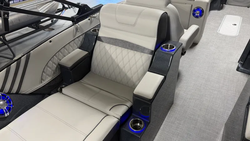 Slide: The Image of Luxurious seating in a 2018 Crest Caribbean boat. - 43