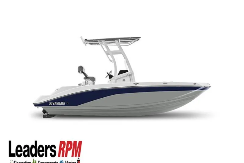 The Image of 2026 Yamaha Boats 190 FSH Sport, sleek design, side view, Leaders RPM logo. - 1