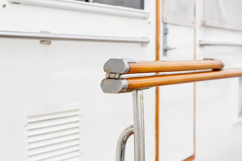 Slide: The Image of 1993 Grand Banks 46 Motoryacht with "Sandy Isles" nameplate and navigation light. - 11