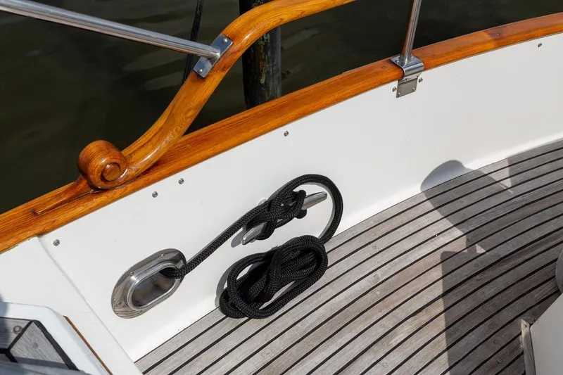 Slide: The Image of 1993 Grand Banks 46 Motoryacht with "Sandy Isles" nameplate, partial view. - 20