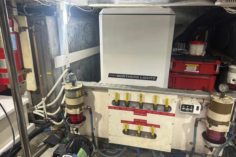 Slide: The Image of Engine room of 1993 Grand Banks 46 Motoryacht with Northern Lights generator. - 71