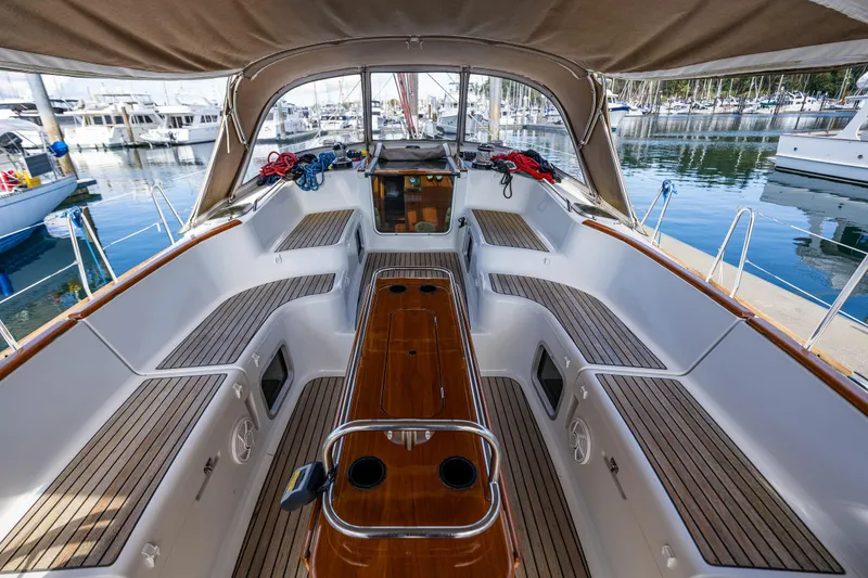 Slide: The Image of Luxurious interior of 2009 Jeanneau Sun Odyssey 54 DS yacht with elegant wood finish. - 23