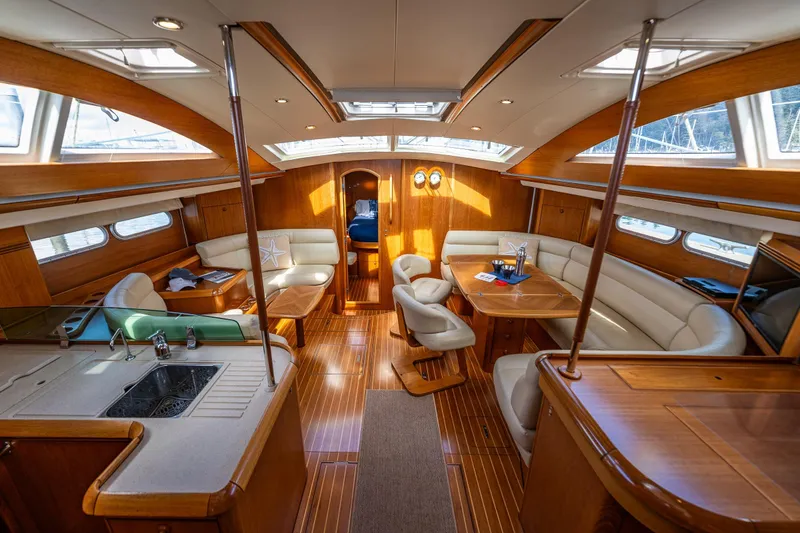 Slide: The Image of Wooden kitchen interior of 2009 Jeanneau Sun Odyssey 54 DS yacht. - 25