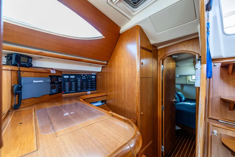 Slide: The Image of Luxurious bathroom in 2009 Jeanneau Sun Odyssey 54 DS yacht with sink and mirror. - 27