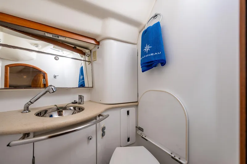 Slide: The Image of Luxurious interior of 2009 Jeanneau Sun Odyssey 54 DS yacht with elegant wood finish. - 35