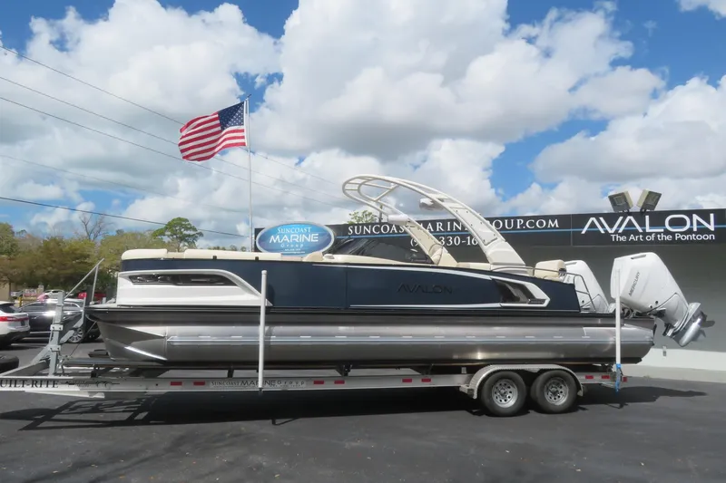 Slide: The Image of 2026 Avalon Excalibur pontoon boat at Suncoast Marine Group. - 11