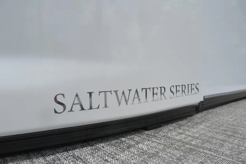 Slide: The Image of Close-up of "Saltwater Series" lettering on a 2026 Avalon Excalibur. - 19
