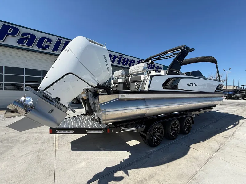 Slide: The Image of Avalon Excalibur LTD Quad Lounger Shift Windshield - 27 FT w/ Twin 425HP Mercury V10's! 2026 - 10