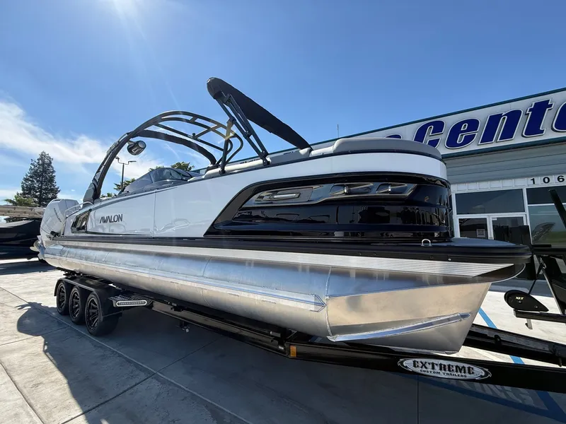 Slide: The Image of Avalon Excalibur LTD Quad Lounger Shift Windshield - 27 FT w/ Twin 425HP Mercury V10's! 2026 - 12