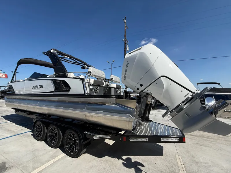 Slide: The Image of Avalon Excalibur LTD Quad Lounger Shift Windshield - 27 FT w/ Twin 425HP Mercury V10's! 2026 - 3