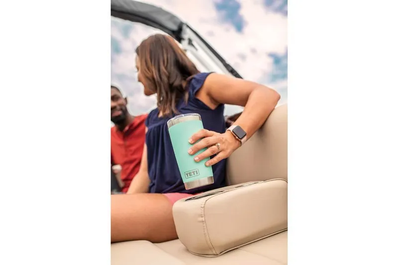 Slide: The Image of 2019 Sun Tracker Party Barge 18 DLX, 60 HP Command Thrust engine detail. - 12