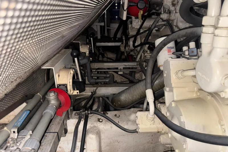 Slide: The Image of Engine room of 2003 Custom Sea Star Pilot House with visible mechanical components. - 30