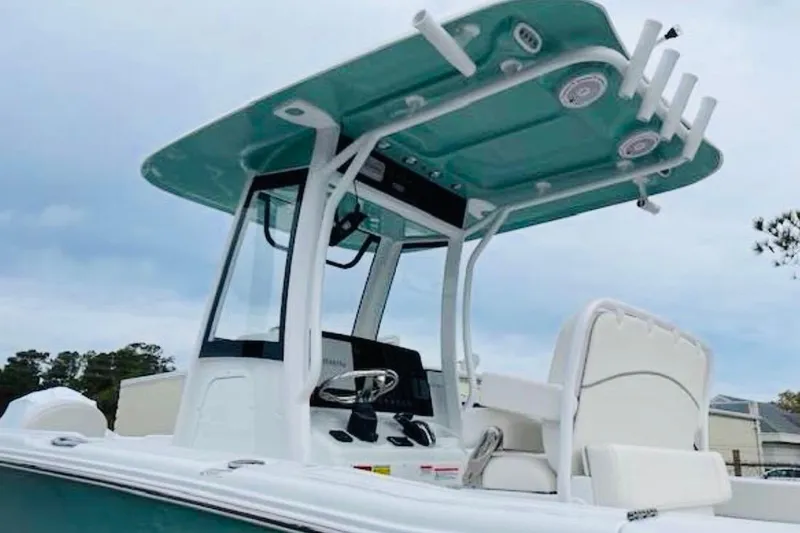 Slide: The Image of 2023 Sea Hunt Ultra 255 SE boat with sleek design and modern features. - 4