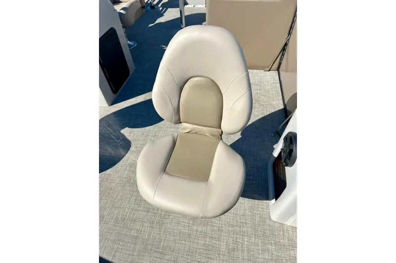 Slide: The Image of Luxurious 2023 Flagship 200 Lounge Lounger seat in beige, on a boat deck. - 19