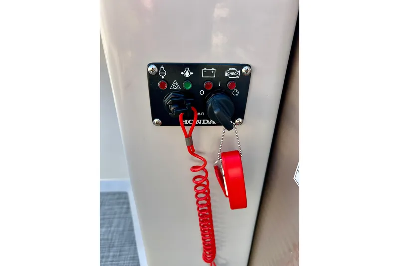 Slide: The Image of Control panel of 2023 Flagship 200 Lounge Lounger with red safety lanyard. - 32
