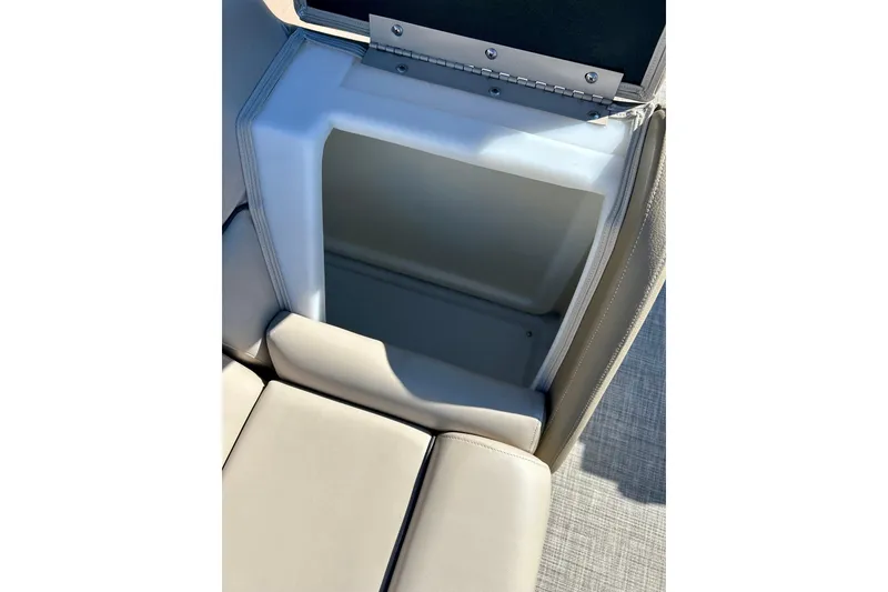 Slide: The Image of 2023 Flagship 200 Lounge Lounger with open storage compartment, beige upholstery. - 39