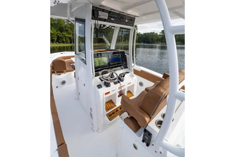 Slide: The Image of Manufacturer Provided Image: 2026 Sea Hunt Ultra 285 SE boat interior with advanced navigation system and comfortable seating. - 4