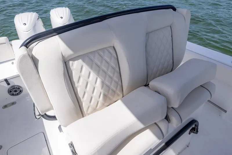 Slide: The Image of Luxurious seating on 2026 Sea Hunt Gamefish 27 boat with quilted upholstery. - 11