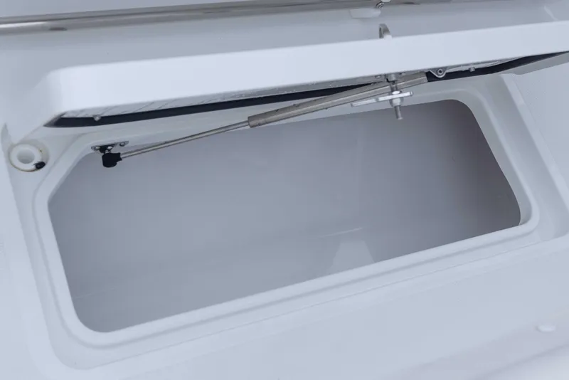 Slide: The Image of 2026 Sea Hunt Gamefish 27 Coffin Box, open storage compartment detail. - 23