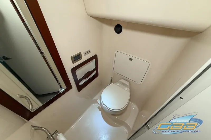 Slide: The Image of Bathroom interior of 2006 Sea Ray 40 Motor Yacht, featuring modern amenities. - 21