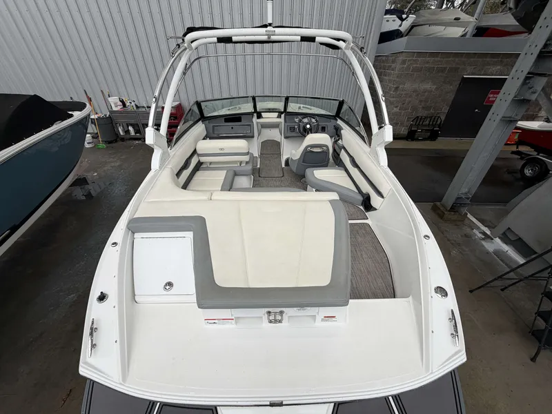 Slide: The Image of Interior view of a 2017 Cobalt CS1 boat in storage. - 9