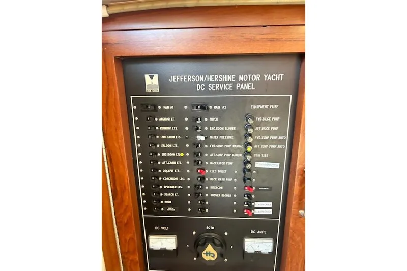 Slide: The Image of Control panel of a 1996 Jefferson 52 Rivanna Cockpit Motor Yacht. - 53