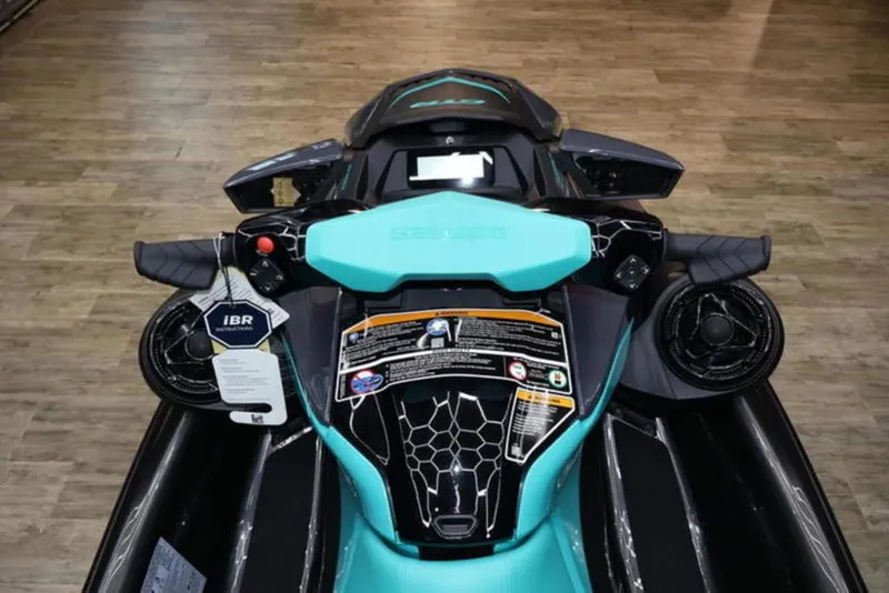 Slide: The Image of 2026 Sea-Doo GTR 230 jet ski, interior view, modern controls. - 11