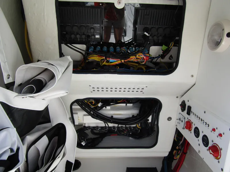 Slide: The Image of 2024 Wellcraft 263 Fisherman boat electrical and control panel. - 11