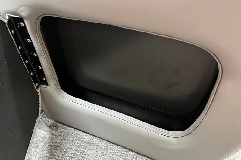Slide: The Image of Storage compartment in 2026 Sun Tracker Party Barge 22 RF DLX pontoon boat. - 33