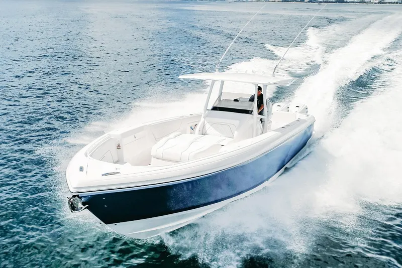 Slide: The Image of Manufacturer Provided Image: 2022 Intrepid 407 Nomad FE cruising on open water. - 1