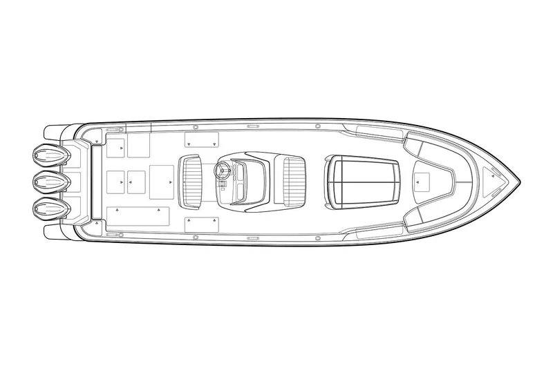 Slide: The Image of Manufacturer Provided Image: Top view line drawing of 2022 Intrepid 407 Nomad FE boat. - 24