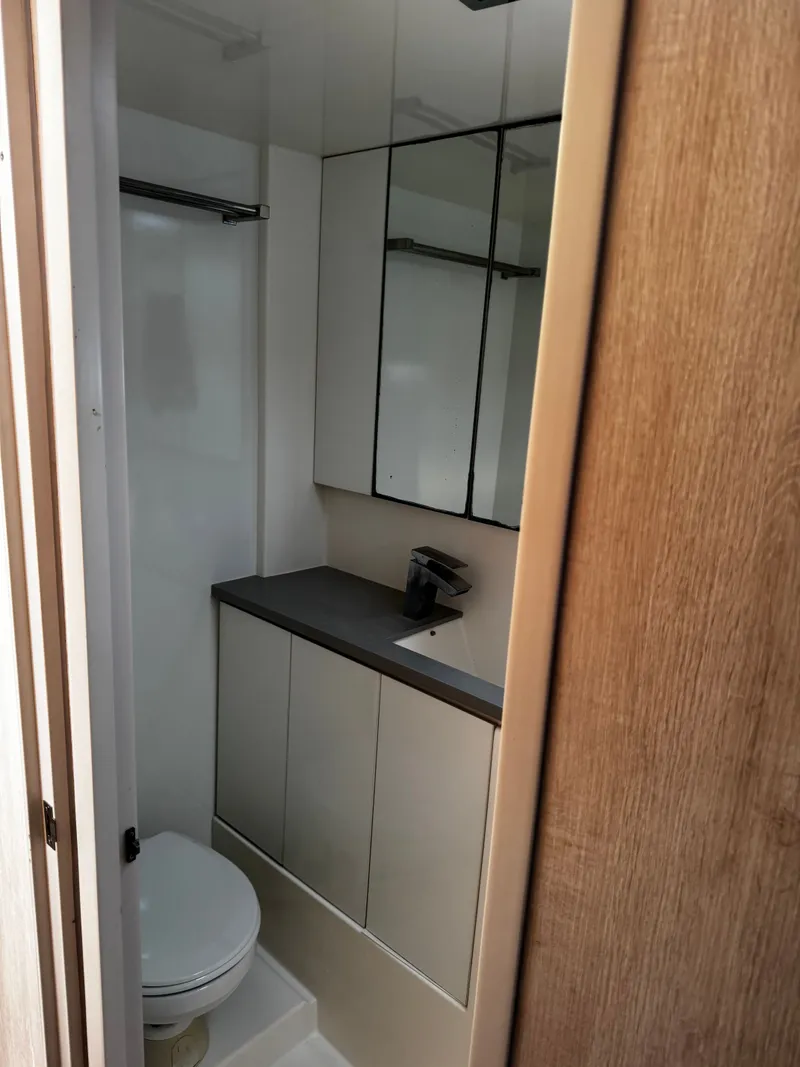 Slide: The Image of Modern bathroom in Leopard 45 yacht, year 2019. - 21