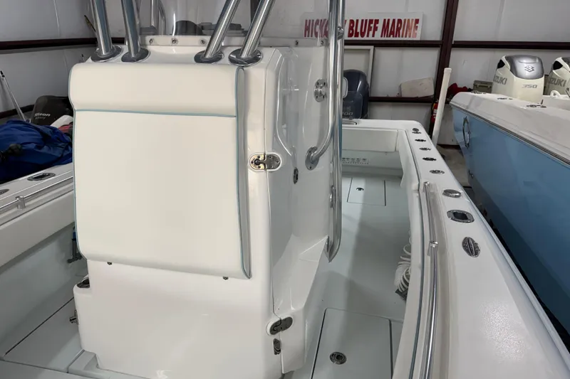 Slide: The Image of 2021 Contender 25 Tournament boat interior with sleek design and modern features. - 19
