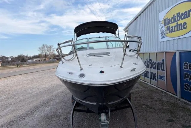 Slide: The Image of 2008 Sea Ray 240 Sundancer boat at BlackBeard Marine dealership. - 2