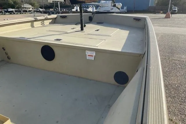 Slide: The Image of 2017 Crestliner 2070 Retriever CC boat interior, spacious deck, storage compartments. - 3