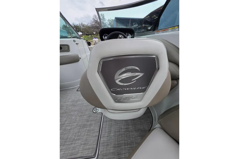Slide: The Image of 2022 Crownline Eclipse E255 boat interior with branded seat detail. - 74