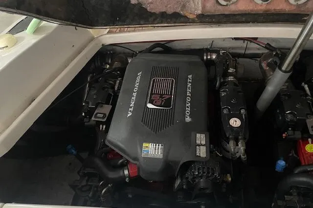 Slide: The Image of Engine compartment of a 2006 Chris-Craft Corsair 28 with Volvo Penta engine. - 10