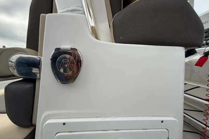 Slide: The Image of 2022 Tidewater 292 CC Adventure boat interior detail with chrome shower fixture. - 28